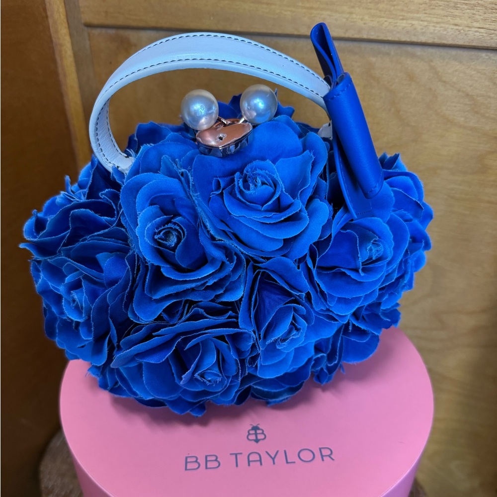 Taylor Blue Mini Bag with Floral Design